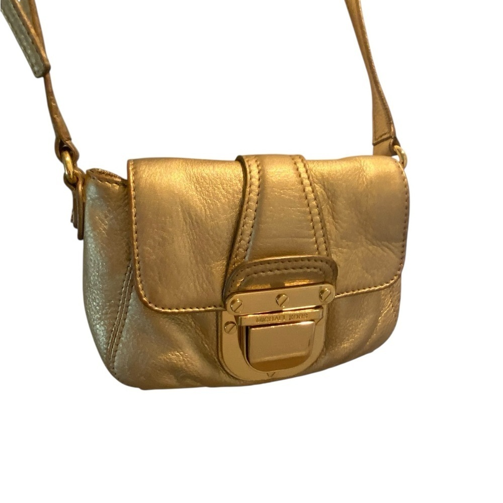 Michael Kors Metallic Gold Sloan Crossbody Bag - Picture 2 of 8